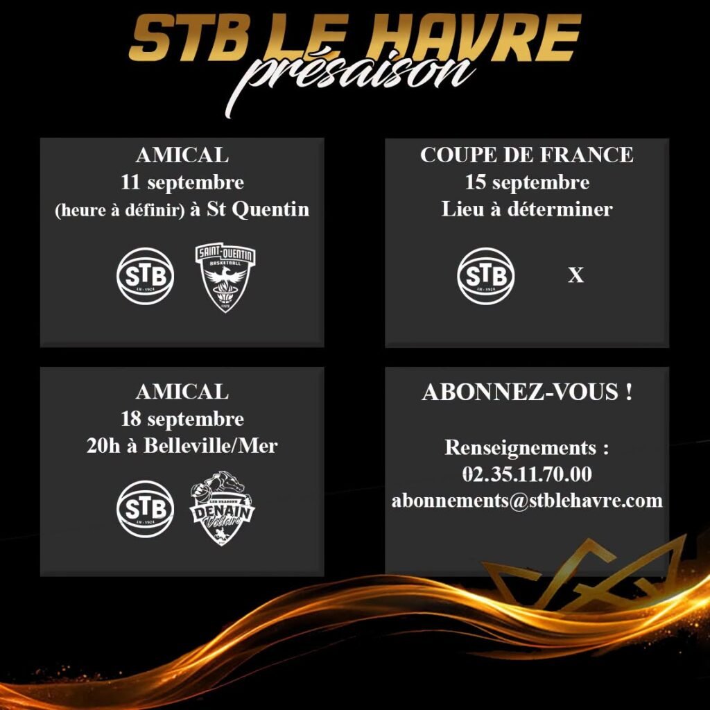 Matchs - Amicaux - Elite 2 - LNB - STB - Le Havre