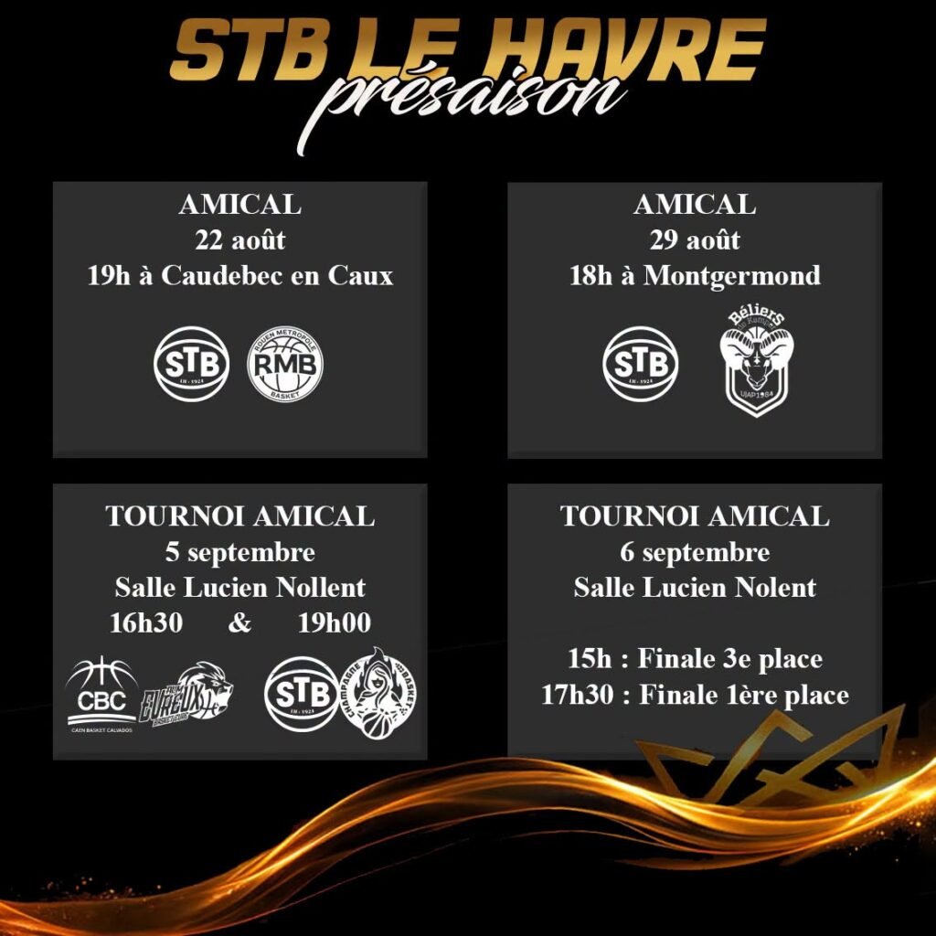 Matchs - Amicaux - Elite 2 - LNB - STB - Le Havre